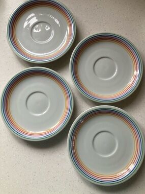 Vista Alegre Harmony Block Sextet Saucers Set of 4 Made in Portugal